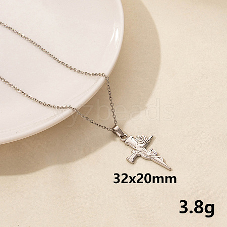 Stainless Steel Cross Pendant Necklace AR4885-5-1