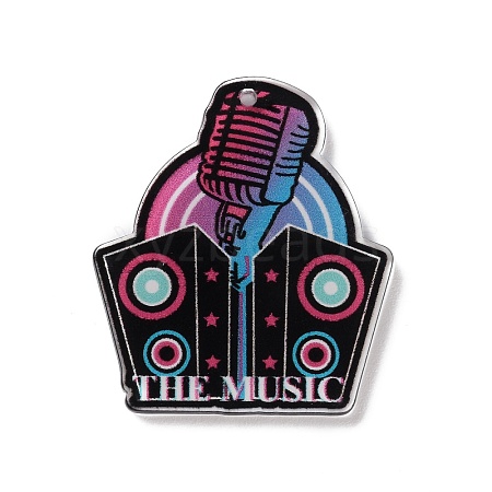 Musical Theme Opaque Acrylic Pendants SACR-Z006-05E-1