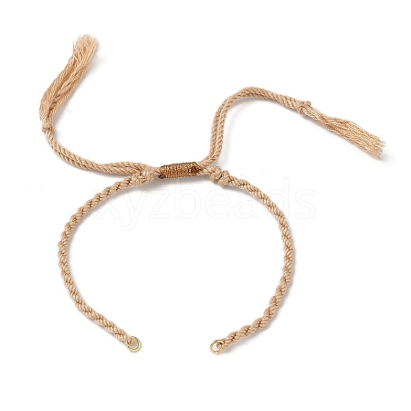 Braided Cotton Cord Bracelet Making MAK-L043-02G-14-1