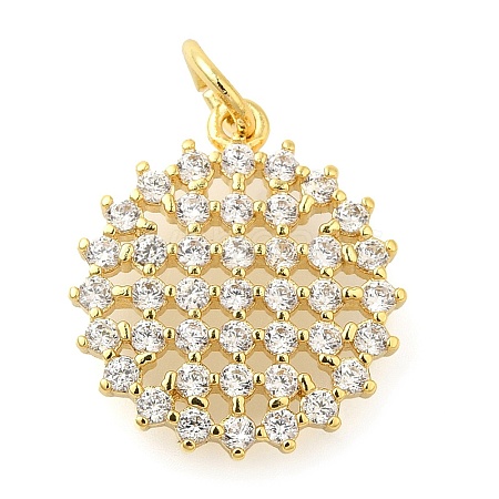 Rack Plating Brass Micro Pave Cubic Zirconia Pendants KK-S396-29G-1