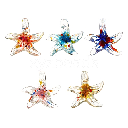 SUNNYCLUE 5pcs 5 colors Handmade Lampwork Pendants LAMP-SC0001-23-1