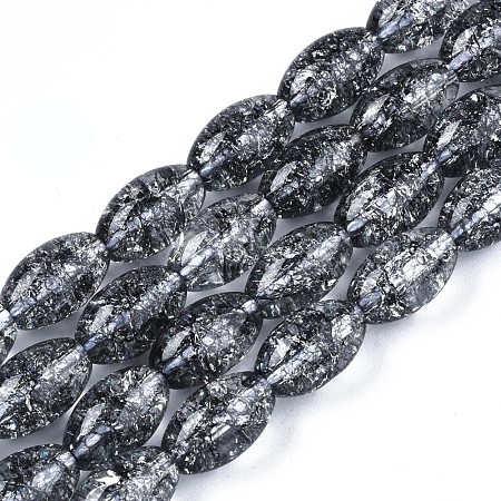 Transparent Crackle Glass Beads Strands GLAA-S192-B-010I-1