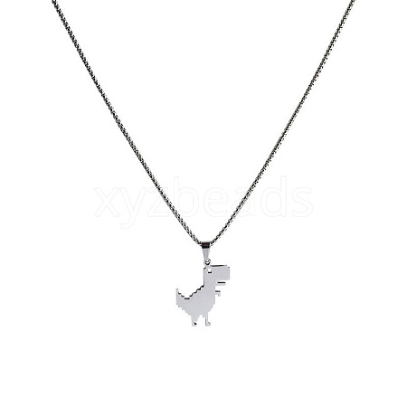 Cool Dinosaur Necklace Street Hip-hop Cool Couple Pendant Long Necklace OU0635-1