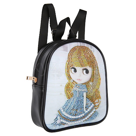 Girl Pattern DIY Diamond Painting Backpack Kits DIAM-PW0010-59A-1