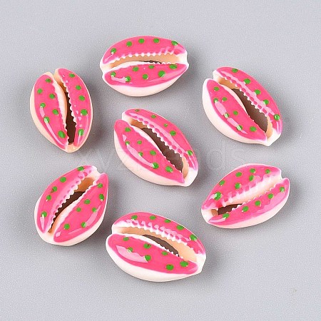 Natural Cowrie Shell Beads SSHEL-N034-35-06-1
