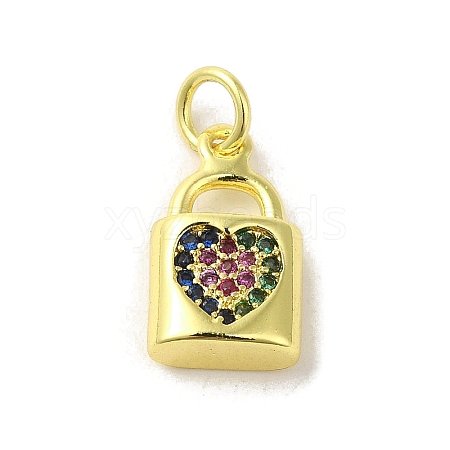 Brass Micro Pave Cubic Zirconia Charms KK-M283-28A-02-1