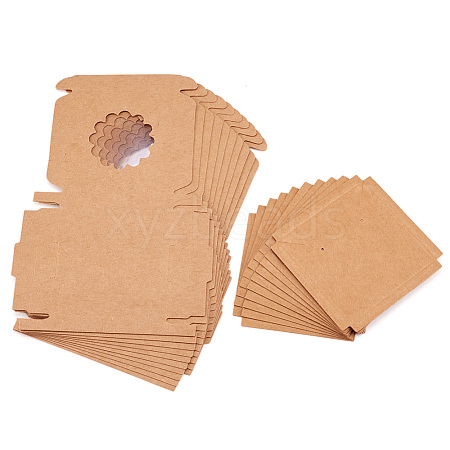 Square Kraft Paper Jewelry Storage Boxes CON-TAC0001-04A-1