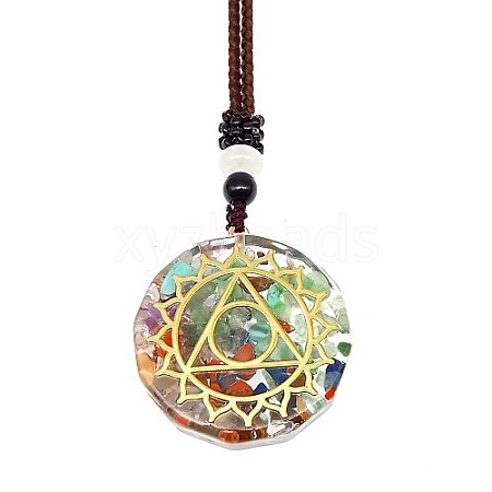 Resin & Natural & Synthetic Mixed Gemstone Pendant Necklaces OG4289-01-1