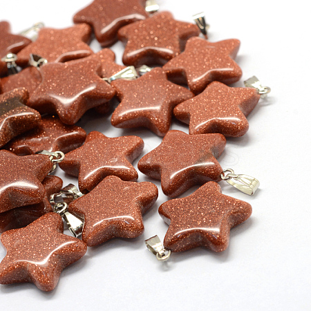 Star Synthetic Goldstone Pendants G-Q367-09-1