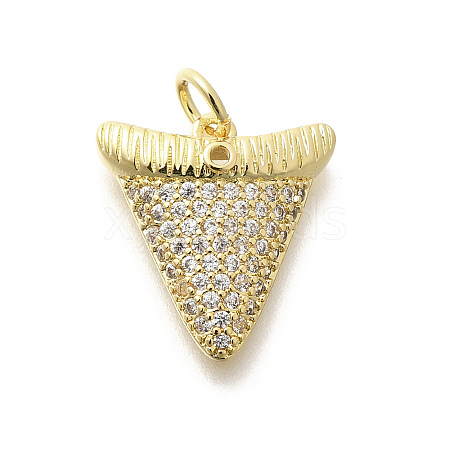 Brass Micro Pave Clear Cubic Zirconia Pendants KK-L225-010G-1