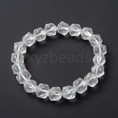Frosted Glass Beads Stretch Bracelets BJEW-I296-10D-01-1