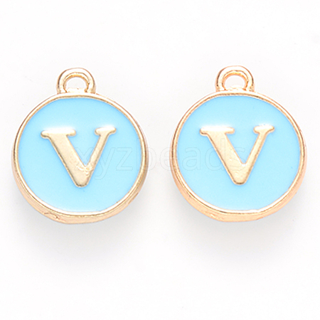 Golden Plated Alloy Enamel Charms LS-ENAM-S118-04V-1