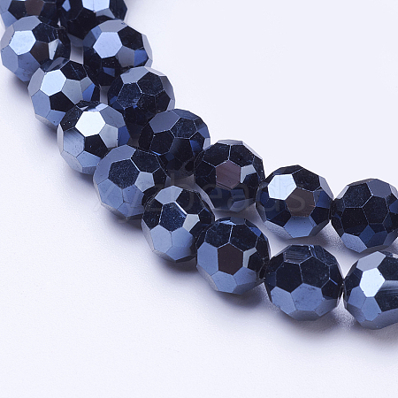 Electroplate Glass Beads Strand X-EGLA-J042-8mm-F01-1