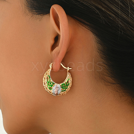 Geometric Retro Casual Brass Hoop Earrings for Women CS1444-2-1