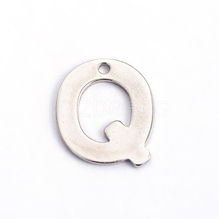 Non-Tarnish 304 Stainless Steel Letter Charms X-STAS-O072-Q-1