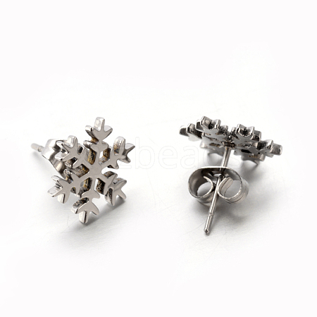 304 Stainless Steel Ear Studs X-EJEW-P045-01P-1