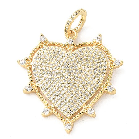 Brass Micro Pave Cubic Zirconia Pendants KK-U053-12G-1