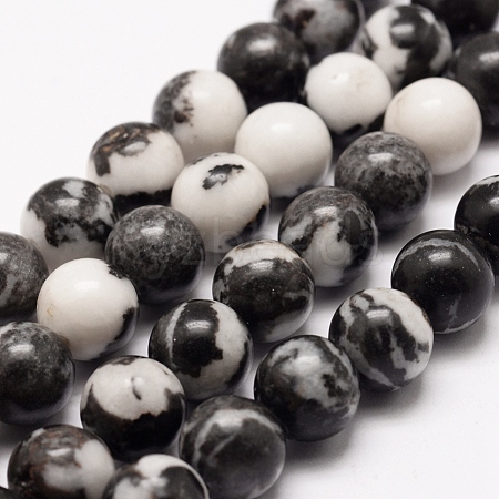 Natural Zebra Jasper Beads Strands X-G-F511-03-8mm-1