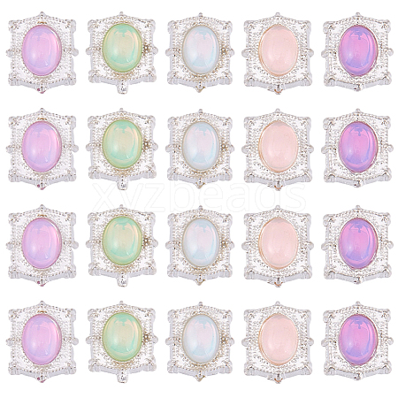 20Pcs Alloy Glass Beads GLAA-SC0003-44A-1