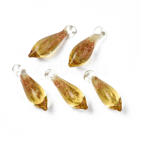 Handmade Gold Sand Lampwork Pendants LAMP-S194-023C-1