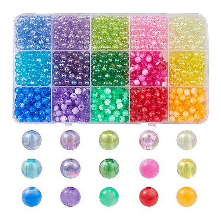 870Pcs 15 Colors  Acrylic Beads MACR-YW0002-53-1