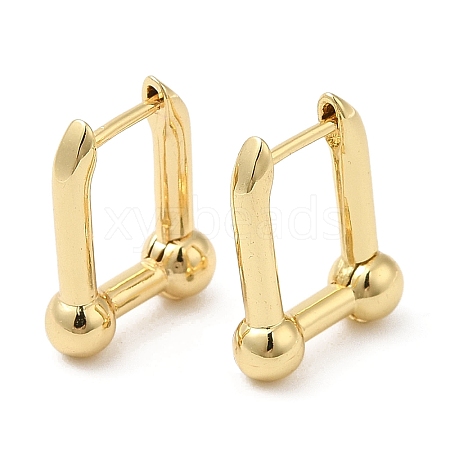 Rack Plating Brass Rectangle Hoop Earrings EJEW-D064-01G-1