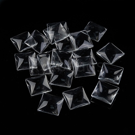 Transparent Glass Square Cabochons X-GGLA-A001-30mm-1