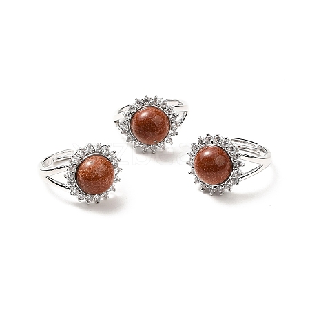 Synthetic Goldstone Adjustable Rings RJEW-P043-02P-19-1