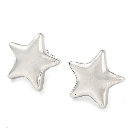 Rack Plating Brass Star Stud Earrings EJEW-P242-05P-1