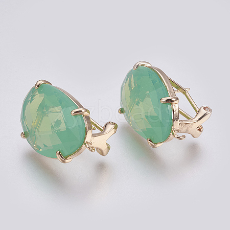 Faceted Glass Stud Earring Findings X-GLAA-F084-D06-1