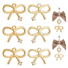 8Pcs 2 Colors Brass Micro Pave Cubic Zirconia Pendants KK-BC0014-44-1