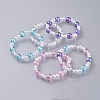 Transparent Acrylic Imitated Pearl  Stretch Kids Bracelets BJEW-JB04575-1