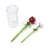 Handmade Lampwork Birthday Flower & Vase Set for Tabletop Display LAMP-D007-002F-2