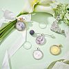 CHGCRAFT DIY Flat Round Pendant Brooch Making Kits DIY-CA0004-03-5