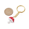 Glass Seed Beads Mushroom Keychain KEYC-MZ00021-03-3