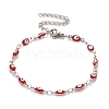 Enamel Horse Eye Link Chains Bracelet BJEW-P271-05P-02-1