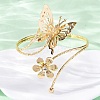 Flower & Butterfly Alloy Arm Cuff Bangles for Girl Women AJEW-A063-01F-G-3