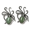 Natural Green Aventurine Octopus Brooch G-Z050-01A-1