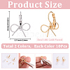 10 Piars 2 Colors Bowknot Brass Laverback Earrings for Women EJEW-SC0001-92-2