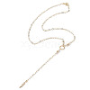 Brass Chain Lariat Necklaces NJEW-JN04920-4