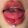304 Stainless Steel with Acrylic Round Ball Straight Barbell Tongue Rings FS-WG99CB2-08-1