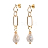 Brass Dangle Stud Earrings EJEW-JE04233-02-1