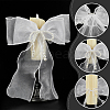 Bowknot Polyester Gauze with Plastic Pearl Curtain Holdback AJEW-WH0314-541-3