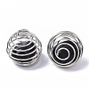 Iron Wrap-around Spiral Bead Cage Pendants IFIN-R239-01P-3