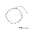 Non-Tarnish Stainless Steel Multi-strand Bracelets Round Snake Chain Bracelets for Women Men FH6045-4-1