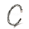304 Stainless Steel Mesh Twist Rope Open Cuff Bangle for Women BJEW-P283-16M-4