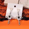 Alloy with Handmade Lampwork Stud Dangle Earrings LA-CBA71FC-01P-A-1