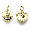 Brass Micro Pave Clear Cubic Zirconia Charms KK-N227-34E-NF-1