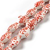 Handmade Printed Porcelain Beads PORC-F005-03C-4