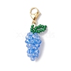 Glass Seed Beaded Grape Pendant Decoration HJEW-MZ00158-01-2